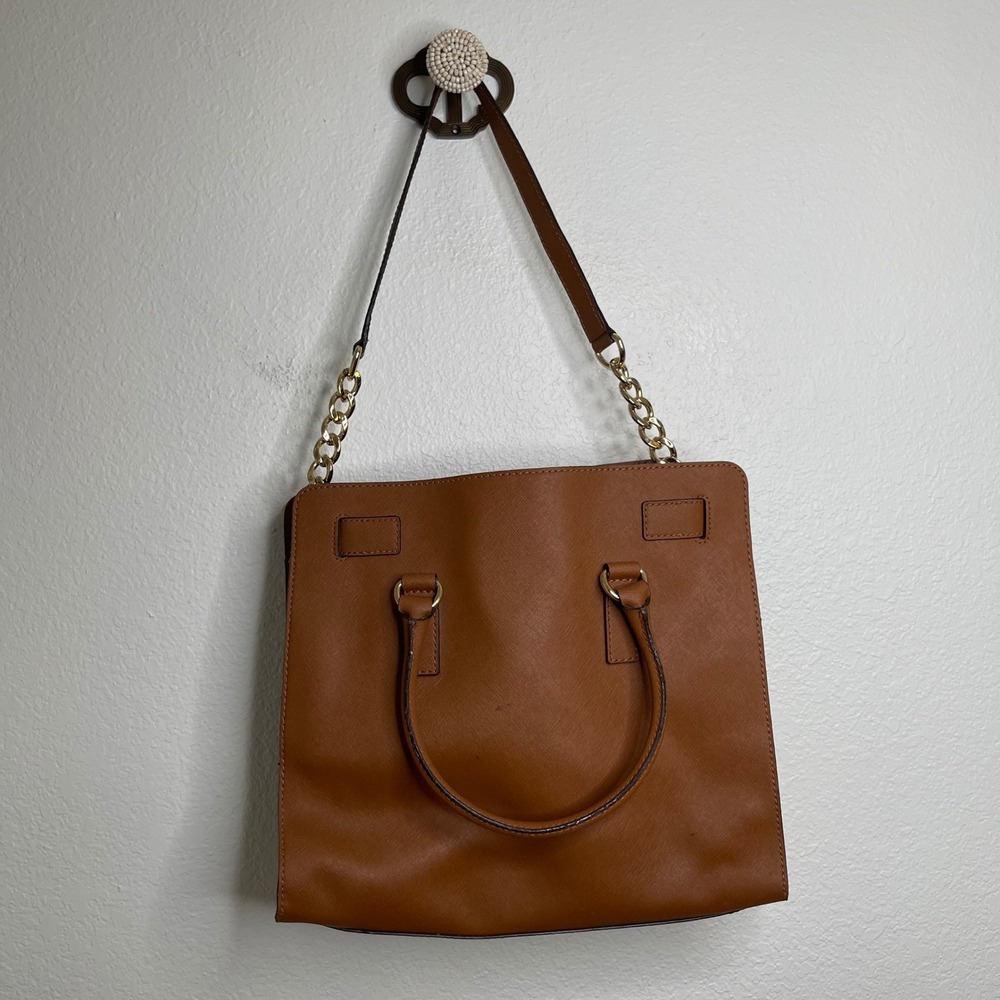 Michael Kors Hamilton North South Tote Brown Saffiano Leather Handbag - Picture 8 of 10